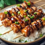 Teriyaki chicken skewers