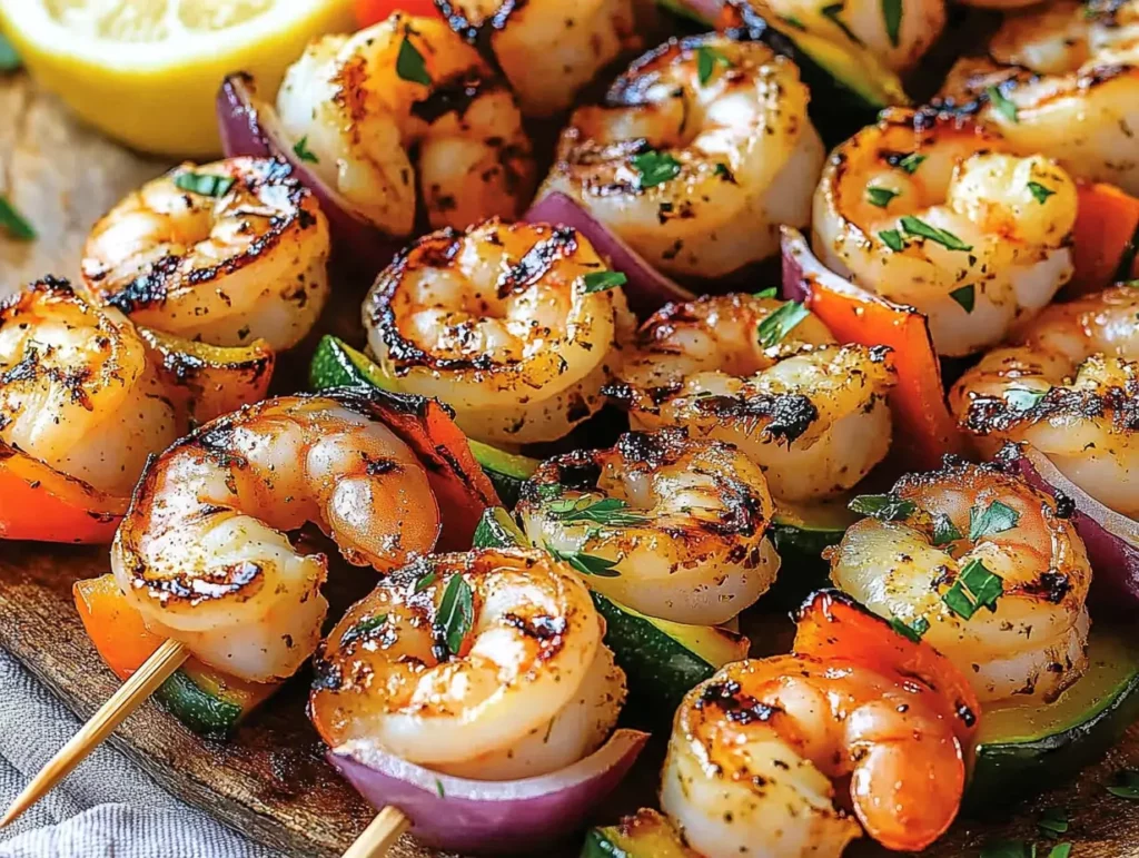 Grilled lemon herb shrimp