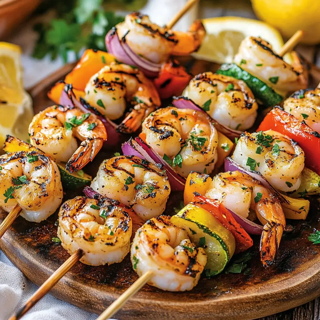 Grilled lemon herb shrimp