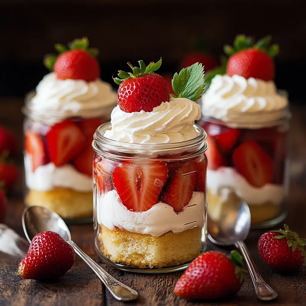 Strawberry shortcake trifles
